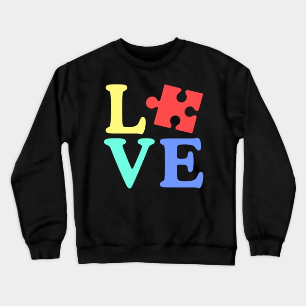 Love Autism Awareness Crewneck Sweatshirt by fromherotozero